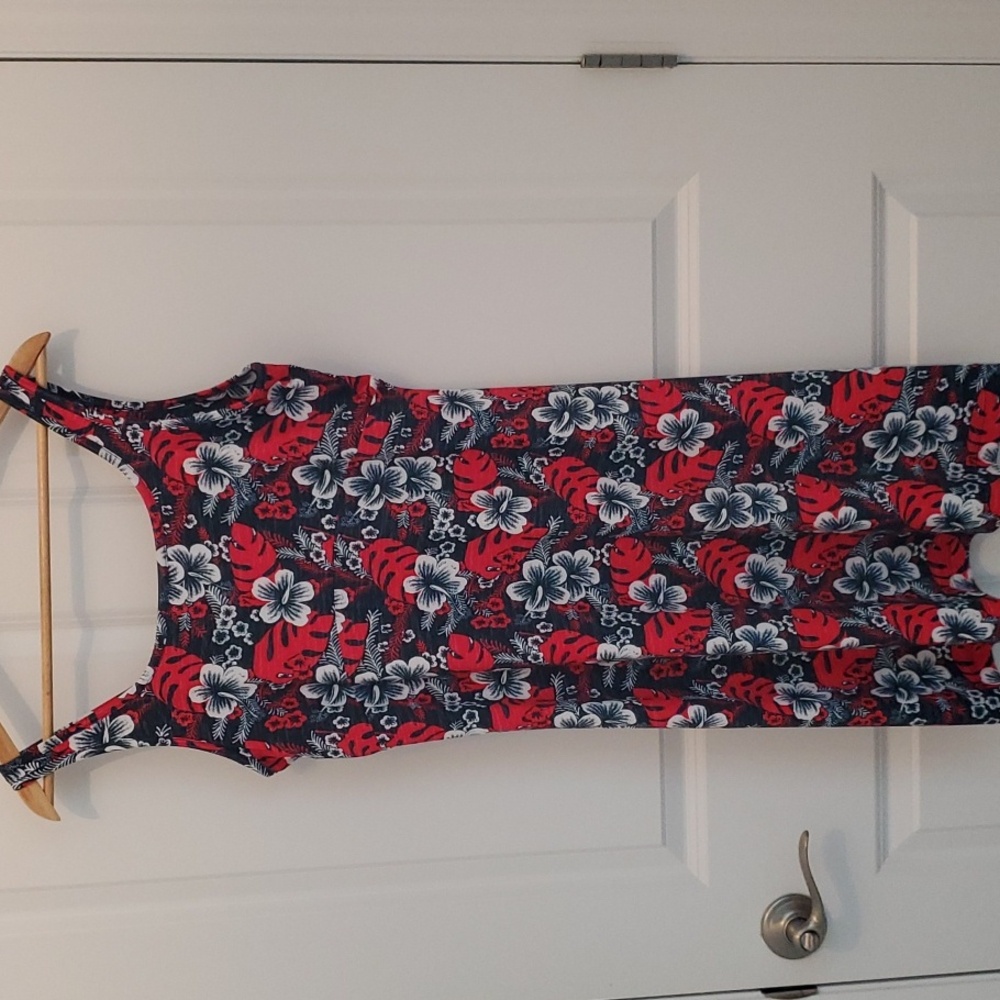 Columbia PFG Dress, Tropical Floral Patterns, Red, White & Blue, Size L - Picture 4 of 11